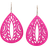Shein 1pair Fashionable Wooden Hollow Out Water Drop Earrings For Women For Daily Decoration