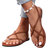 Shein Women's Flat Bottomed Woven Straps Cross Straps Roman Sandals, Casual And Comfortable Summer Slippers