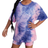 Shein Young Girls' Casual Tie Dye Drop Shoulder T-Shirt And Shorts Set