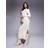River Island ribbed midi dress in cream-White
