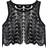 Úchè The Leather Leaf Crop Top - Black