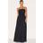 PrettyLittleThing Petite Bandeau Shirred Detail Maxi Dress - Black