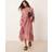 New Look Women's Ruffle Trim Chiffon Midi Dress - Pink