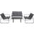 Outdoor Essentials Turin Textilene Sofa Set Outdoor Lounge Set, 1 Table incl. 2 Chairs & 1 Sofas
