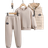 Shein Young Boy Letter Graphic Thermal Lined Sweatshirt & Sweatpants & Vest Hooded Jacket