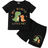 Shein Baby Boys Animal Letter Printed Short Sleeve Top And Shorts Set Summer