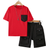 Shein pcs Boys Casual Cargo Pocket Short Sleeve TShirt And Shorts Set