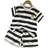 Shein Young Boy Summer Short Sleeved Striped Set - Striped
