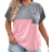 Shein Plus Summer Casual Color Block Batwing Sleeve TShirt