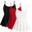 Shein Plus Women Summer Solid Color Ruffled Hem Casual Spaghetti Strap Tank Top