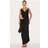 PrettyLittleThing Chiffon Drape Cut Out Maxi Dress - Black