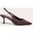 PrettyLittleThing Faux Suede Point Toe Sling Back Mid Heeled Courts - Chocolate