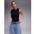 River Island Womens Sleeveless Ribbed Tank Top - Black