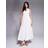 River Island Lace Insert Midi Dress - White