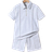 Shein Tween Boys Loose Fit Casual Knitted Solid Color Short Sleeve Polo Shirt And Shorts pcsSet