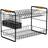 Dunelm Bamboo Two Tier Drainer Black Dish Drainer 44cm