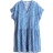 H&M Crinkled Tunic Dress - Blue/Leaf Patterned