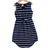 Shein Young Girl Striped Print Knot Front Curved Hem Dress