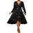 Shein Plus VNeck Sequin Splice Crossed Wrap Long Sleeve Dress