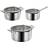 Modern House Geo Grytset 3 Grytor Borstad Set med lock 3 delar