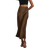 Shein Womens Elastic SatinFinish Midi Skirt