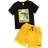Shein Toddler Boys Letter & Palm Tree Print Tee & Drawstring Waist Shorts