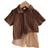 Shein pcsSet Toddler Unisex Cute Solid Color Knitted Pattern Polo Shirt And Elastic Waist Shorts Outfit Summer