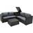 MonsterShop Serafina Rattan Modular 6 Piece Furniture - Black Outdoor Lounge Set
