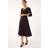 Roman Stretch Crossover Midi Dress - Black