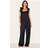 PrettyLittleThing Satin Ribbon Tie Cami Long Pj Set - Black