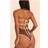 PrettyLittleThing Contrast Binding Tie Back Swimsuit - Chocolate
