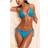PrettyLittleThing Frill Edge Tie Side Bikini Bottoms - Blue