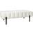 Beliani Fabric Upholstered Bed Hallway Seat Bench Metal Legs Off-White Carey Settee Bench