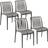 tectake Chairs Alcudia Set of 4 Anthracite Garden Dining Chair