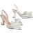 Shein Contrast Lace Bow Decor Sculptural Heeled Slingback Pumps