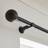 Dunelm Contemporary Ball Fixed Metal Curtain Pole with Rings - Black