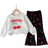 Shein Cute Cherry Pattern Long Sleeve Sweatshirt Set - White
