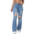 Shein Women's Solid Color Simple Daily Wear Distressed Flared Jeans