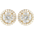 Shein Pair Fashion Cubic Zirconia Stud Earrings For Women For Wedding Engagement Anniversary Party Jewelry Valentine'S Day Gift