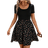Shein Summer Short Sleeve AB Mixed Color Plain Floral Patchwork ALine Casual Vacation Dress With UNeckline