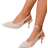 Shein Women Kitten Heel Solid Color Pointed Toe Elastic Slingback Pumps