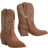 Shein Western Embroidered Pointed Toe Stack Heel Boots