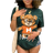 Shein Womens Summer Cartoon Bear Printed Round Neck Short Sleeve Casual TShirt