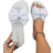 Shein Summer Bowknot Flat Sandals - White