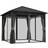Dakota Fields Metal Hardtop Gazebo 10 Ft W x 10 Ft Black 300cm W x 300cm D