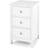 Lark Manor Citronelle 3 Drawer White Storage Unit 60cm H X 45cm W X 40cm D Bedside Table