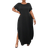 Shein Plus Women's Solid Color Round Neck Dress With Pockets