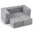 Costway Modular Kids Sofa Childrens Fold Out Couch High Chair with Armrests Grey