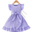 Shein Little Girls Comfortable Casual Ruffle Hem Dress With Waist Belt And Accessories Summer