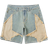 Shein Mens Loose Fit Denim Shorts With StarShaped Patches And Insert Pockets